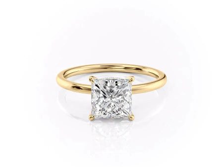 The Nelly Set With A 1 Carat Princess Moissanite For Sale