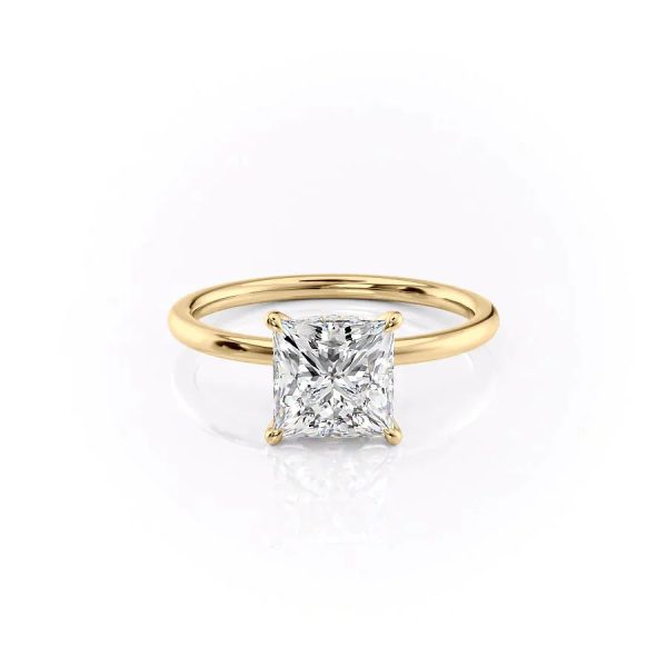 The Nelly Set With A 1 Carat Princess Moissanite For Sale