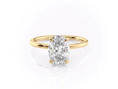 The Nelly Set With A 2 Carat Oval Moissanite Cheap