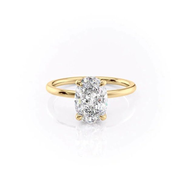 The Nelly Set With A 2 Carat Oval Moissanite Cheap