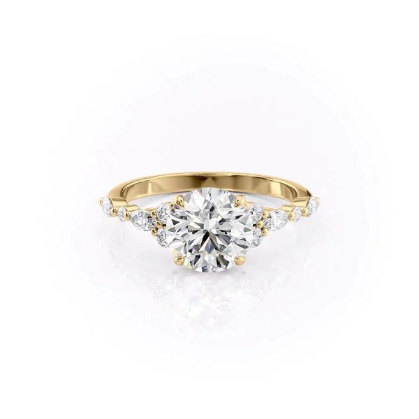 The Kristen Set With A 2 Carat Round Moissanite For Sale