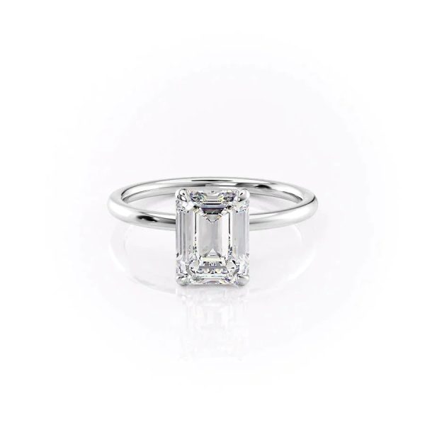 The Nelly Set With A 2.5 Carat Emerald Moissanite Online Sale